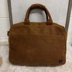ROMFRE Premium Leather Pilot Briefcase Bag Full Grain Leather Saddle Brown
